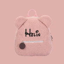 Lade das Bild in den Galerie-Viewer, Teddy Rucksack mit Namen Children Travel Bear Shaped Shoulder Backpack - Bestickt