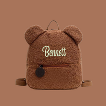 Lade das Bild in den Galerie-Viewer, Teddy Rucksack mit Namen Children Travel Bear Shaped Shoulder Backpack - Bestickt