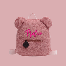 Lade das Bild in den Galerie-Viewer, Teddy Rucksack mit Namen Kindergarten Tasche Children Travel Shopping Bag Backpacks Bear Shaped - Bestickt