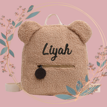 Lade das Bild in den Galerie-Viewer, Teddy Rucksack mit Namen Children Travel Bear Shaped Shoulder Backpack - Bestickt
