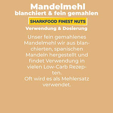 Lade das Bild in den Galerie-Viewer, Premium Mandelmehl 1 KG - fein gemahlen, naturbelassen & nicht entölt, aus blanchierten Mandeln (weiß) - Low Carb & Keto geeignet - Vollfett zum Backen & Kochen - 1000 g