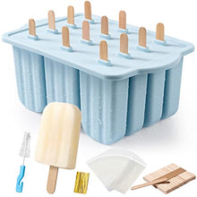 Lade das Bild in den Galerie-Viewer, Eisformen Silikon,MEETRUE 13 Eis am Stiel Formen Silikon Eisformen Wiederverwendbar Popsicle Formen Leicht zu lösende BPA-freie Eis-Pop-Hersteller für Kinder und Erwachsene Eisformen DIY Popsicle,Blau
