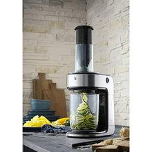 Lade das Bild in den Galerie-Viewer, WMF Kult X Gemüsenudeln Spiralschneider elektrisch, Zoodle Maker, Zucchini Nudeln Schneider, 3 Schneideinsätze und Auffangbehälter