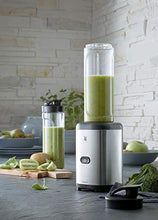 Lade das Bild in den Galerie-Viewer, WMF Kult X Mix & Go Mini Smoothie Maker, Standmixer, Blender elektrisch, Shake Mixer 300 Watt, Tritan-Kunststoff Flasche, Silber