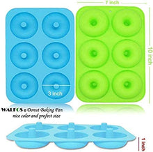 Load image into Gallery viewer, 2 Stück Silikon Donut Formen, 6 Hohlraum A ntihaft-Safe Silikon Donut Backform Hitzebeständigkeit Backblech Gelten -40 bis 230 Grad gut zum Machen Kekse, Bagels, Muffins.