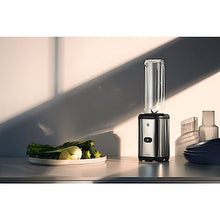 Lade das Bild in den Galerie-Viewer, WMF Kult X Mix & Go Mini Smoothie Maker, Standmixer, Blender elektrisch, Shake Mixer 300 Watt, Tritan-Kunststoff Flasche, Silber