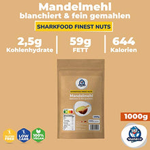 Lade das Bild in den Galerie-Viewer, Premium Mandelmehl 1 KG - fein gemahlen, naturbelassen & nicht entölt, aus blanchierten Mandeln (weiß) - Low Carb & Keto geeignet - Vollfett zum Backen & Kochen - 1000 g