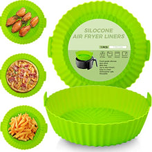 Lade das Bild in den Galerie-Viewer, Silikonform für Heißluftfritteuse 20cm Air Fryer Silikon Pot Liners Wiederverwendbar anstelle Airfryer Backpapier Pergamentpapier, Heißluftfritteuse Zubehör Geeignet für Ninja,Tefal,COSORI(5,5-7,5l)
