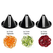 Lade das Bild in den Galerie-Viewer, WMF Kult X Gemüsenudeln Spiralschneider elektrisch, Zoodle Maker, Zucchini Nudeln Schneider, 3 Schneideinsätze und Auffangbehälter