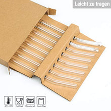 Lade das Bild in den Galerie-Viewer, 8 Stück Glasstrohhalme Glas Wiederverwendbar Trinkhalme Umweltfreundlich Trinkhalme aus Glas mit 2 Reinigungsbürsten Transparent Länge 20cm Perfekt für alle Getränke Milch (Gebogen)