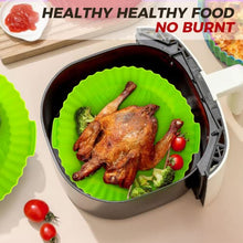 Lade das Bild in den Galerie-Viewer, Silikonform für Heißluftfritteuse 20cm Air Fryer Silikon Pot Liners Wiederverwendbar anstelle Airfryer Backpapier Pergamentpapier, Heißluftfritteuse Zubehör Geeignet für Ninja,Tefal,COSORI(5,5-7,5l)