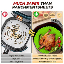 Lade das Bild in den Galerie-Viewer, Silikonform für Heißluftfritteuse 20cm Air Fryer Silikon Pot Liners Wiederverwendbar anstelle Airfryer Backpapier Pergamentpapier, Heißluftfritteuse Zubehör Geeignet für Ninja,Tefal,COSORI(5,5-7,5l)
