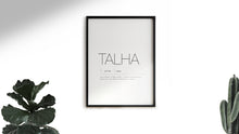 Load image into Gallery viewer, Minimalistisches Typografieposter mit Name und Bedeutung No. 5