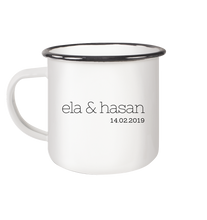 Lade das Bild in den Galerie-Viewer, Sen Ben Läuft Kaffee Becher - personalisierte Pärchen Tasse - Emaille Tasse