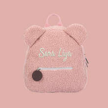 Lade das Bild in den Galerie-Viewer, Teddy Rucksack mit Namen Kindergarten Tasche Children Travel Shopping Bag Backpacks Bear Shaped - Bestickt
